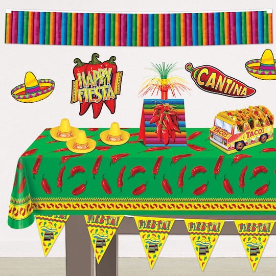 Beistle 5ft. Metallic Serape Fiesta Fringe Banners, 2ct.
